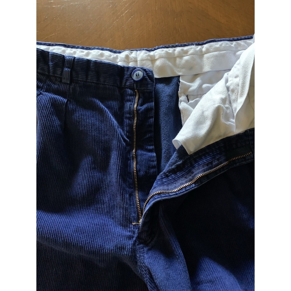 VTG Woolrich Men's Navy Corduroy Pants 34x29 Pleated Baggy Loose - Picture 8 of 16